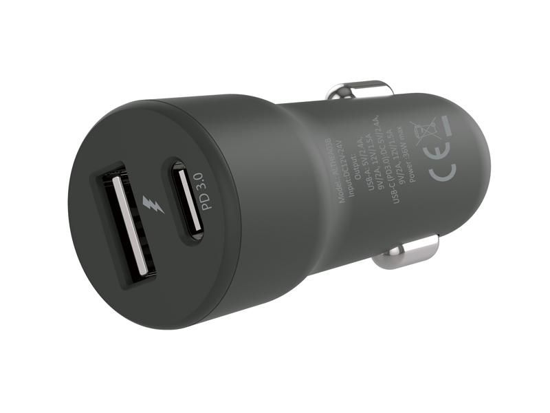 ALTHEA03B - Cargador de Coche CONCEPTRONIC USB-C USB-A 36W Negro (ALTHEA03B)