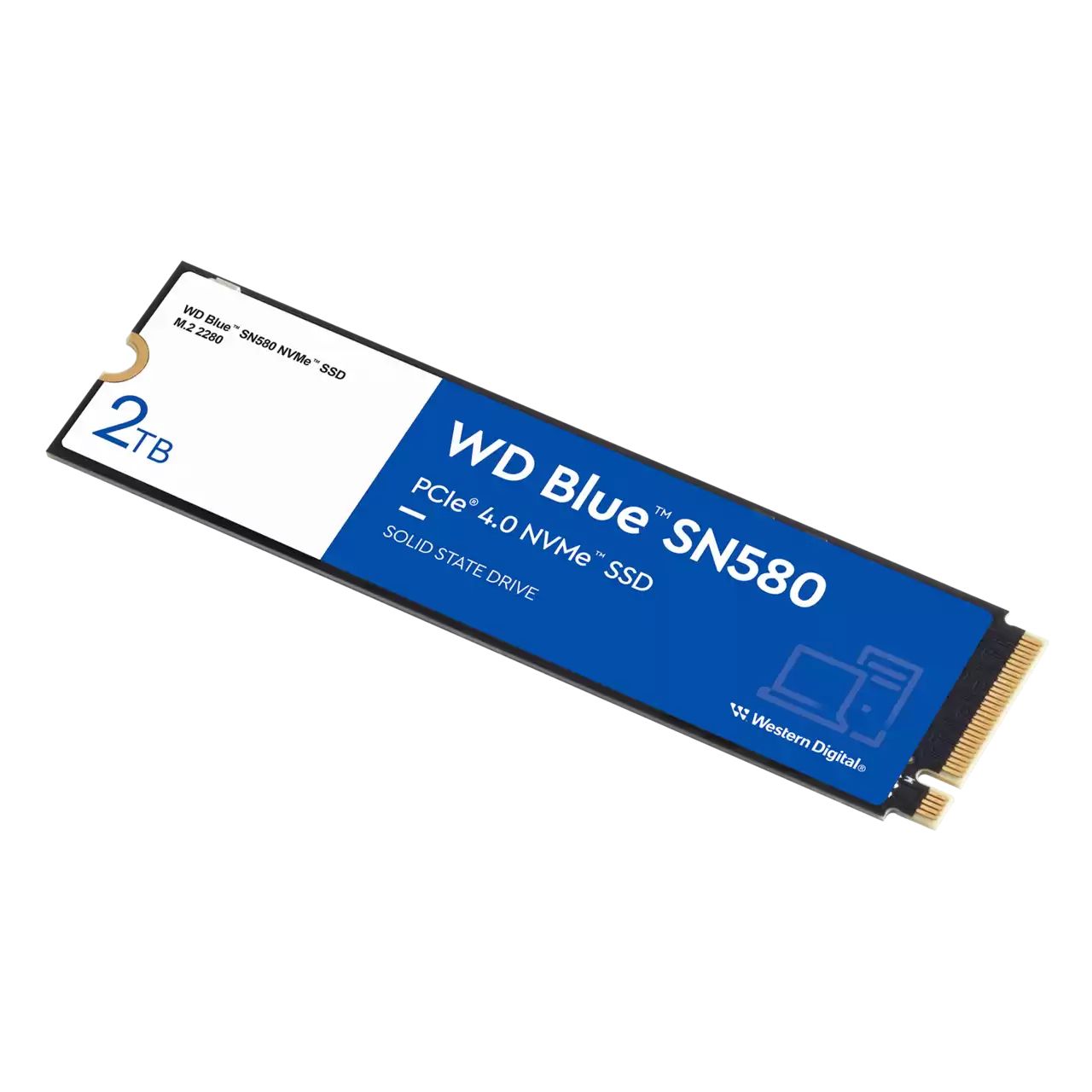 WDS200T3B0E - Disco Western Digital SSD Blue SN580 M.2 M2280 NVMe 2Tb TLC PCIe 4.0 Lectura 4150 Mb/s Escritura 4150 Mb/s PC/Notebook (WDS200T3B0E)