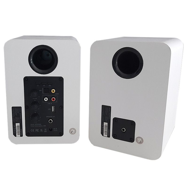 APPSPK02WH - Altavoces Approx 60W Bluetooth 5.0 USB Autoamplificados Mando a Distancia Madera Blancos (APPSPK02WH)