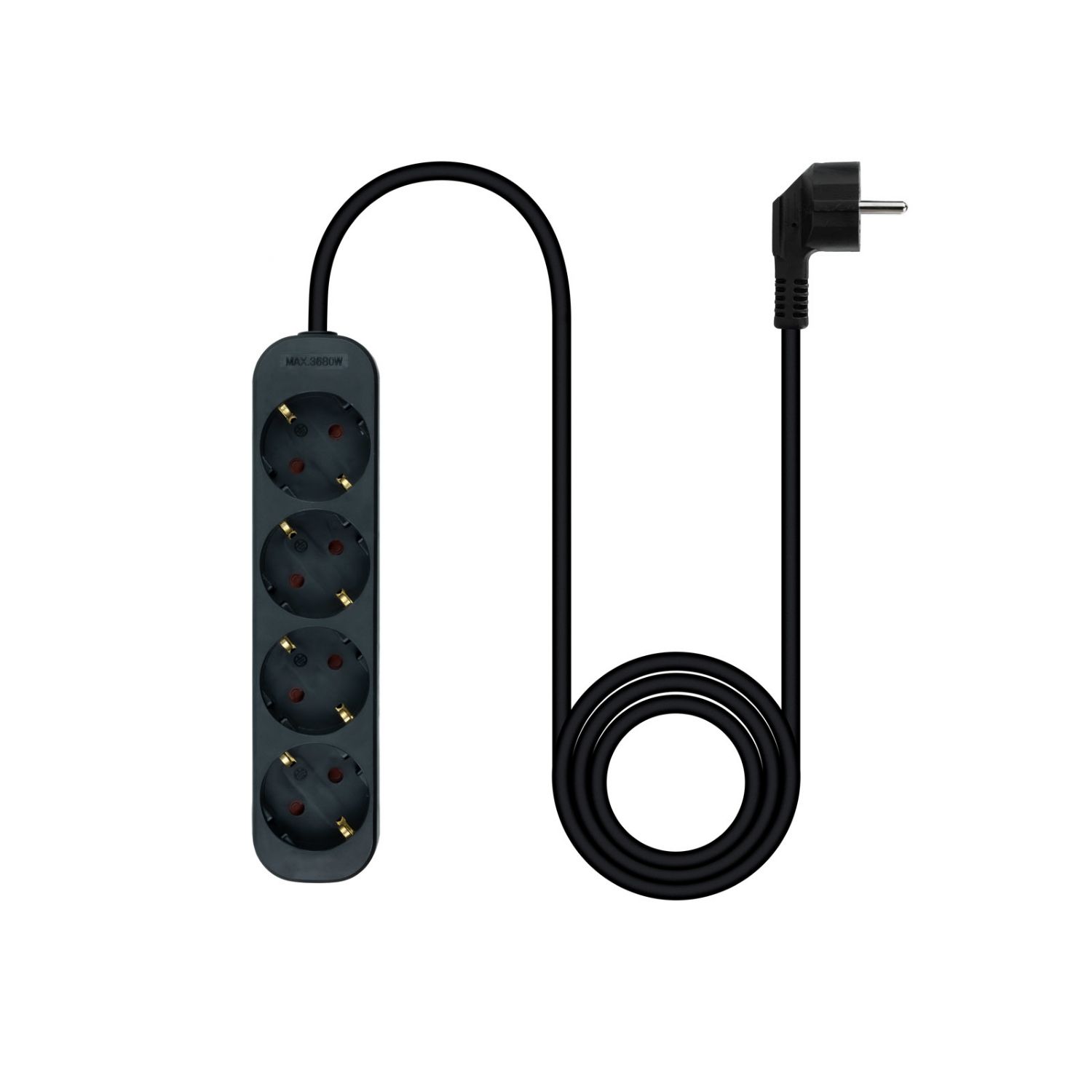 10.37.0004-NS-BK - Regleta Nanocable 4xSchuko Cable 1.4m Negra (10.37.0004-NS-BK)