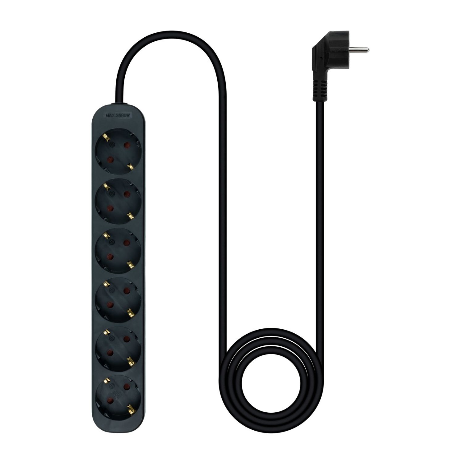 10.37.0006-NS-BK - Regleta Nanocable 6xSchuko Cable 1.4m Negra (10.37.0006-NS-BK)