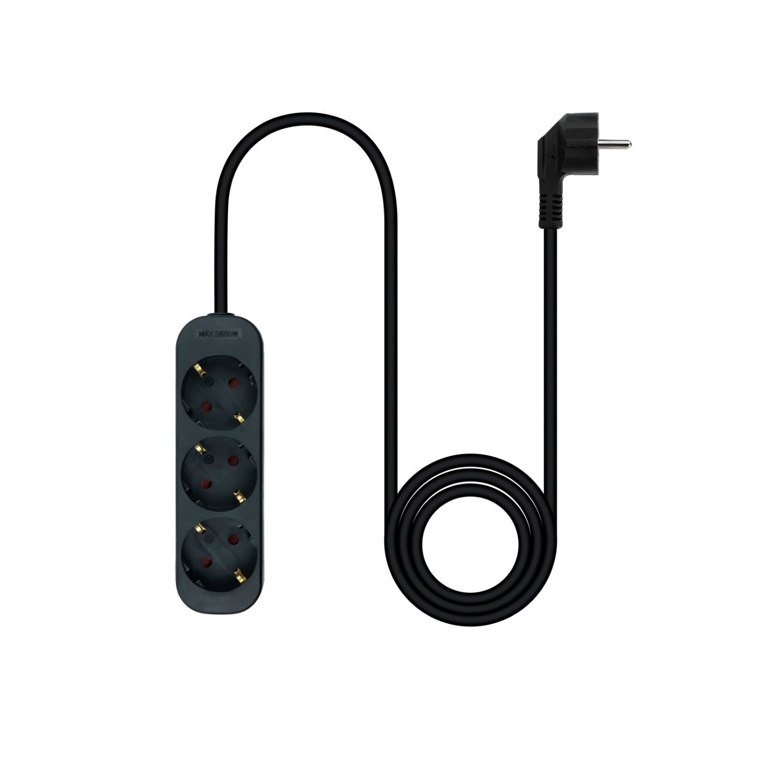 10.38.0003-NS-BK - Regleta Nanocable 3xSchuko Cable 1.4m Negra (10.38.0003-NS-BK)
