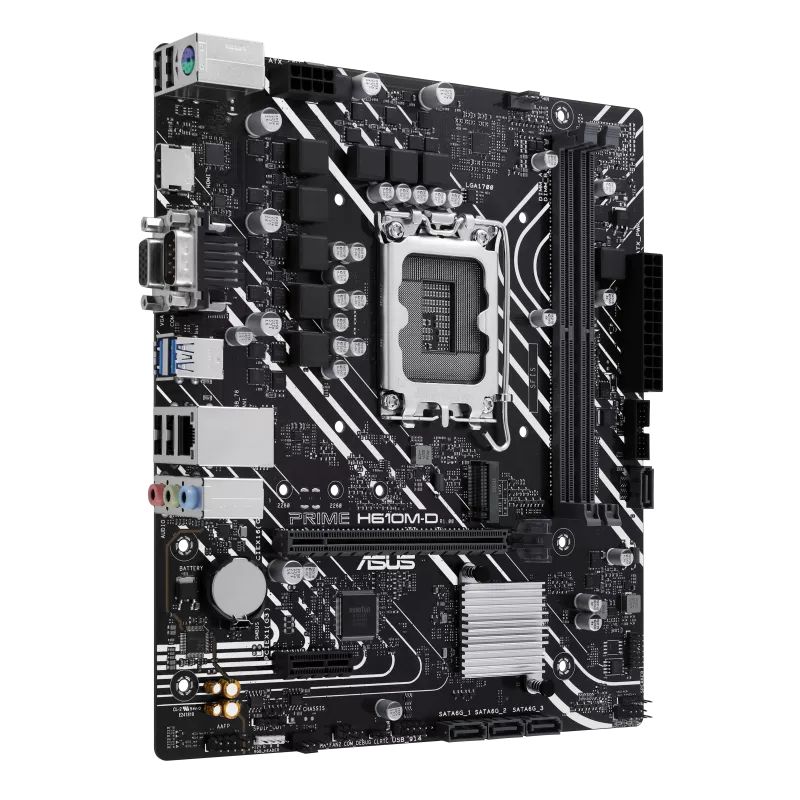 90MB1G80-M0EAY0 - Placa base ASUS PRIME H610M-D: (1700) 2DDR5 M.2 SATA3 PCIe USB 2.0 USB-A 3.0 VGA HDMI RJ45 PS/2 mATX Gigabit Ethernet