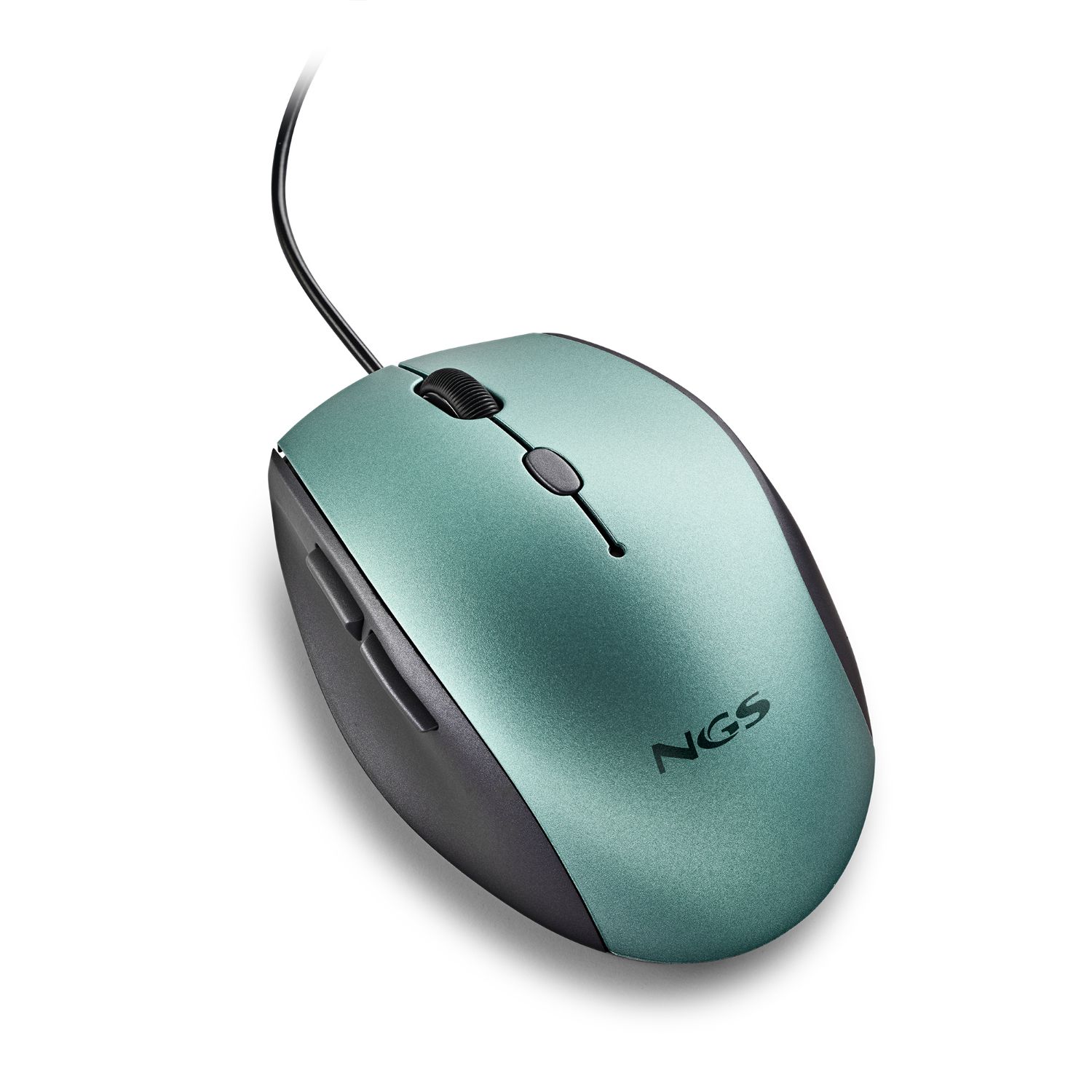 MOTHICE - Ratn NGS Ergonmico ptico Diestro USB-A 1600dpi 5 Botones Verde Hielo (MOTHICE)