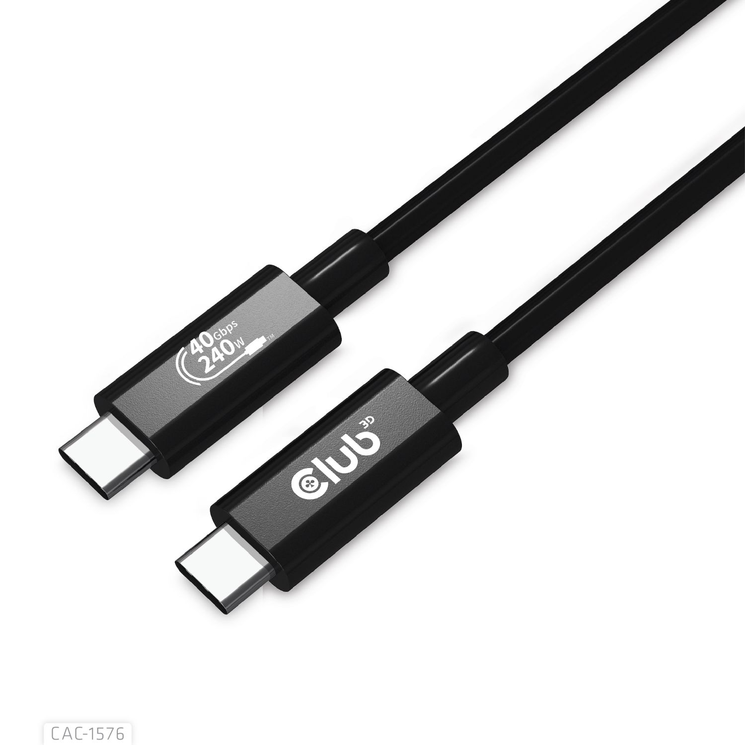 CAC-1576 - Cable Club 3D USB-C 4.0/M a USB-C 4.0/M PD 240W 1m Negro (CAC-1576)