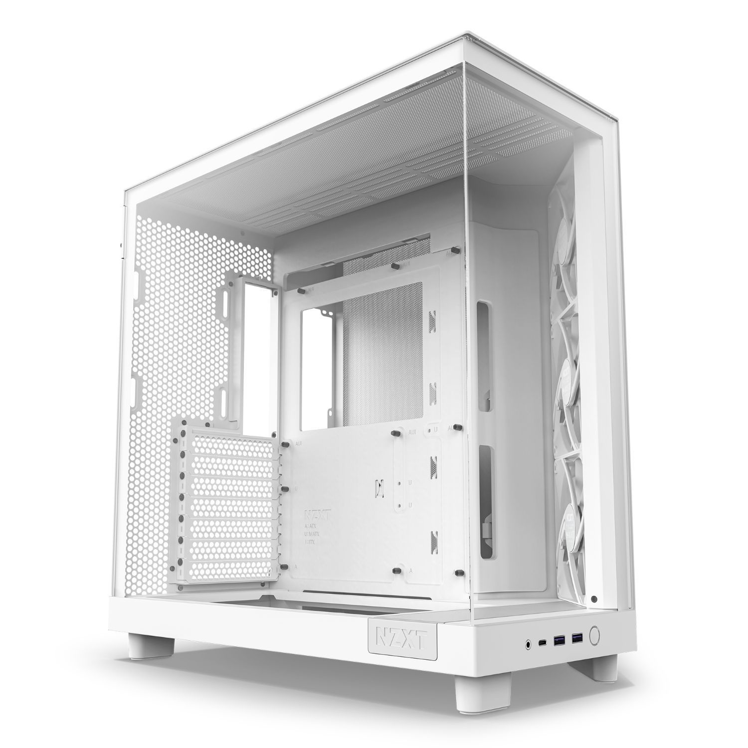 CC-H61FW-01 - Caja NZXT H6 Flow Panel Lateral de Cristal Templado 2xUSB-A 3.0 1xUSB-C 3.1 ATX mATX Mini-ITX Blanca (CC-H61FW-01)