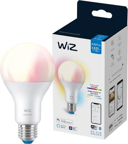 929002449722 - Bombilla Inteligente Wiz E27 100W 1521L RGB WiFi BLE Blanca (929002449722)