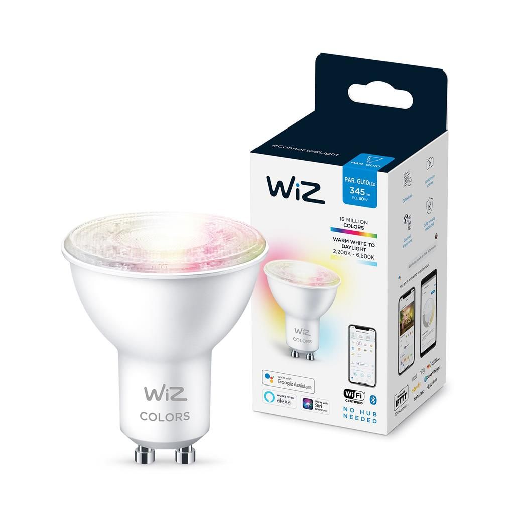 929002448422 - Bombilla Inteligente Wiz GU10 PAR16 50W 345L RGB WiFi/Bluetooth BLE Blanco (929002448422)