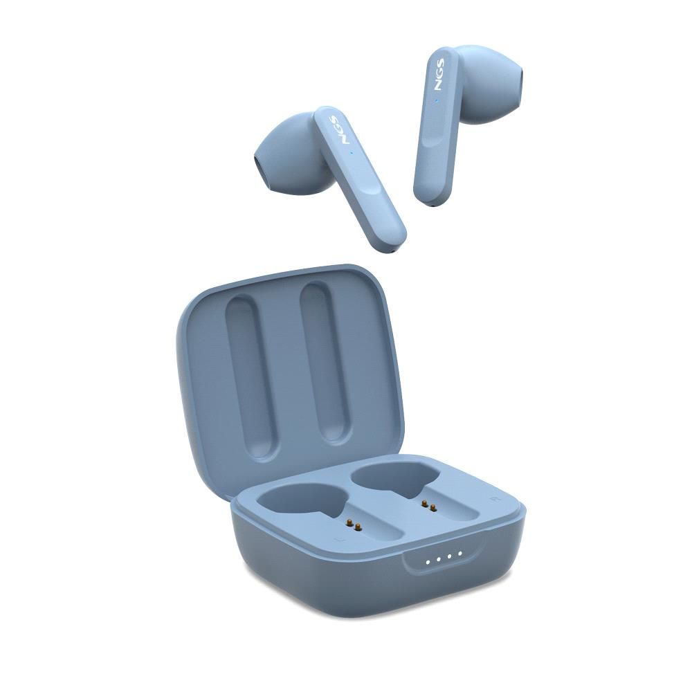 ARTICAMOVERAIN - Auriculares NGS Intra-Aurales Binaurales Bluetooth 5.3 10m Micrfono Integrado Estuche de Carga USB-C Azules (ARTICAMOVERAIN)