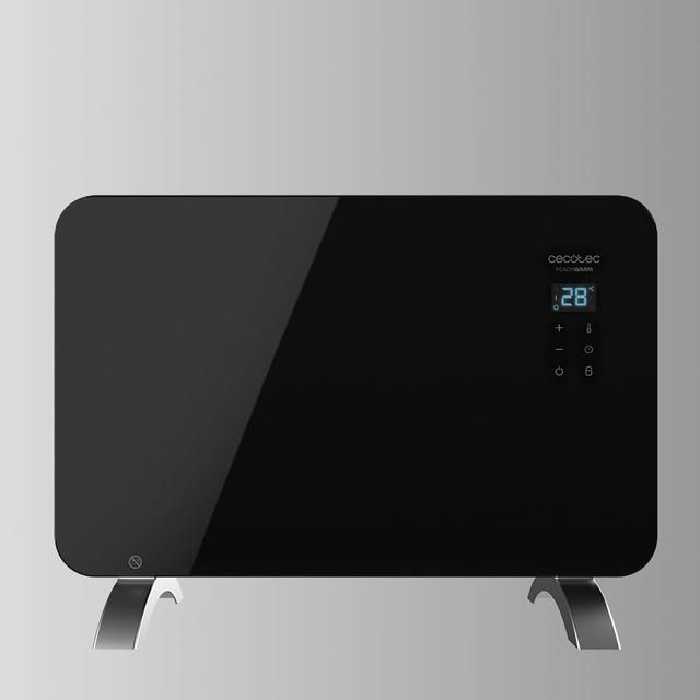05350 - Radiador CECOTEC Ready Warm 6670 Crystal 1000W WiFi Termostato Regulable Digital IP24 Temporizador Piso Aluminio Vidrio Templado Negro (05350)