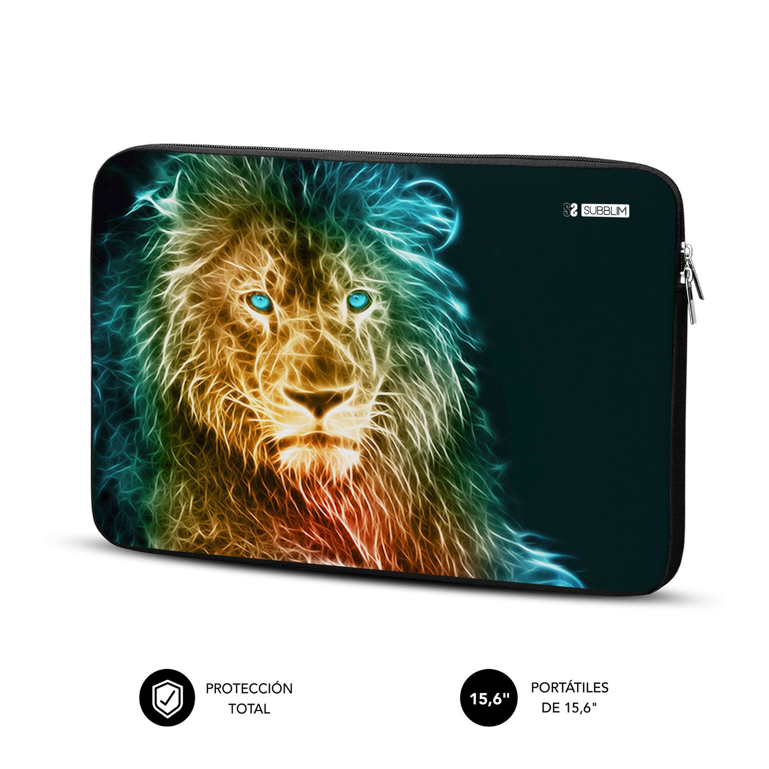 SUBLS-SKIN153 - Funda SUBBLIM Trendy Sleeve Neo Lion porttiles hasta 15