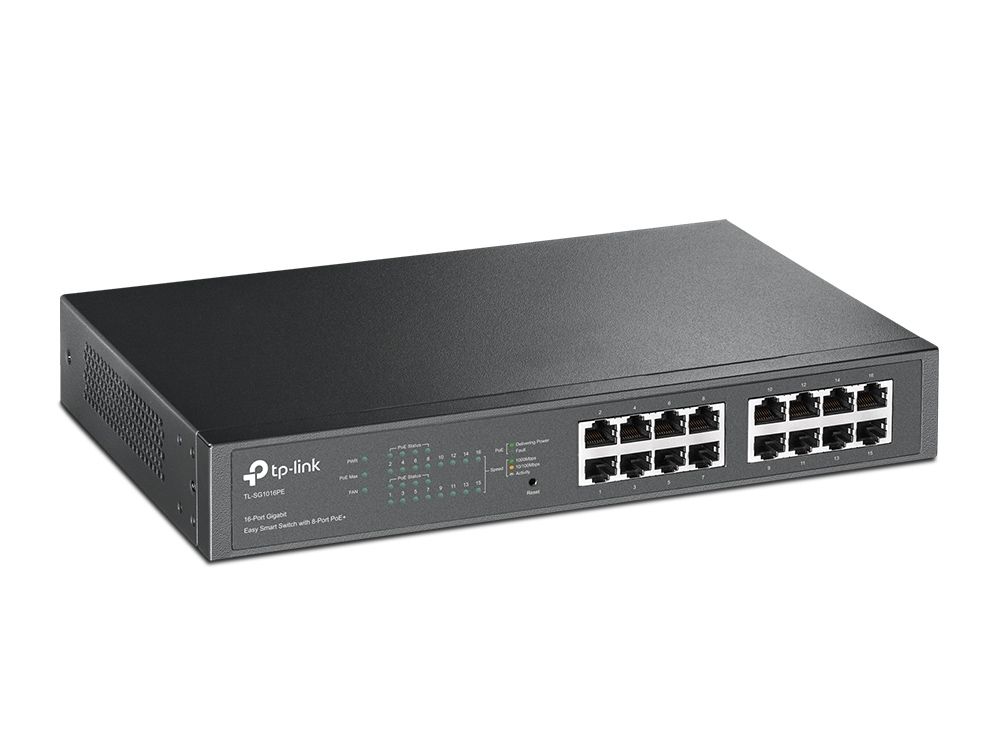 TL-SG1016PE - Switch TP-Link 16xRJ45 GbE Gestionado PoE+ 110W Rack 1U Negro (TL-SG1016PE)
