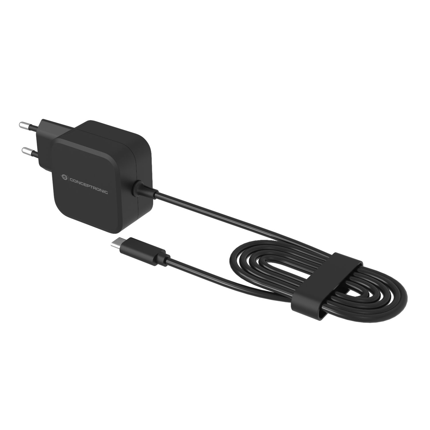 OZUL04BE - Cargador Pared CONCEPTRONIC 67W GaN PD +Cable Usb-C. Negro (OZUL04BE)