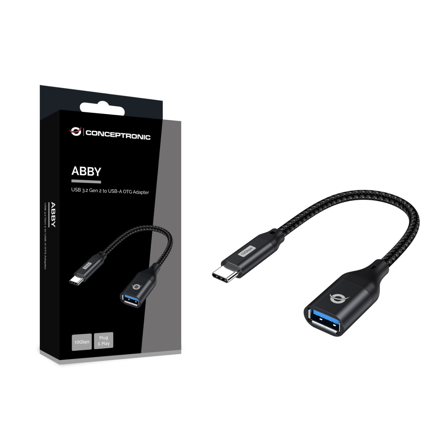 ABBY18B - Adaptador CONCEPTRONIC USB-C/M a USB-A/H Negro (ABBY18B)