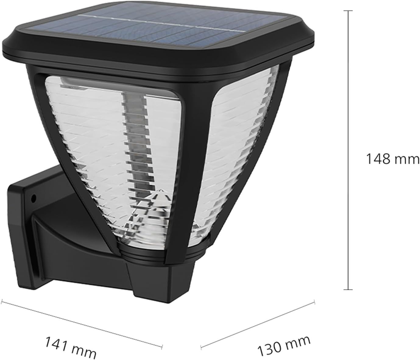 929004066501 - Aplique Pared Philips Vapora Solar LED Blanco 1.5W 2700K IP44 Negro (929004066501)