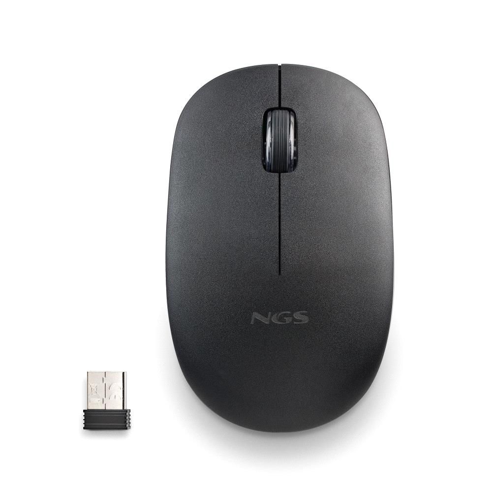 FOGPROBLACK - Ratn NGS FOG Pro Ergonmico ptico Ambidextro RF Wireless 2.4GHz 1000dpi 2 Botones Negro (FOGPROBLACK)
