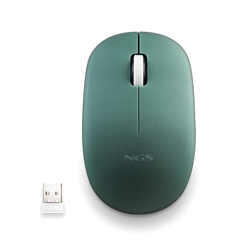 FOGPROGREEN - Ratn NGS FOG Pro Ergonmico ptico Ambidextro RF Wireless 2.4GHz 1000dpi 2 Botones Verde (FOGPROGREEN)