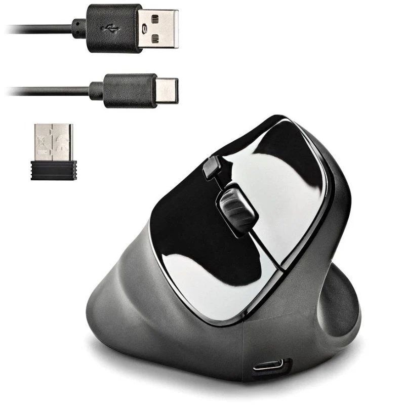 EVOMOKSHA - Ratn Vertical NGS Evo Moksha Ergonmico ptico Diestro RF Wireless 2.4GHz 2400dpi 5 Botones Negro (EVOMOKSHA)
