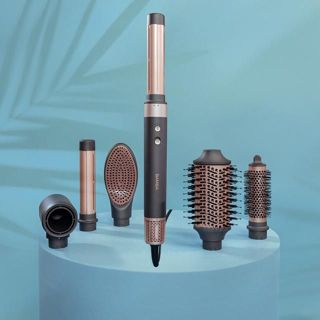 03469 - Cepillo moldeador CECOTEC Bamba CeramicCare AirGlam Original, 6 en 1, con 6 cabezales intercambiables, 2 velocidades, y 3 temperaturas (03469)