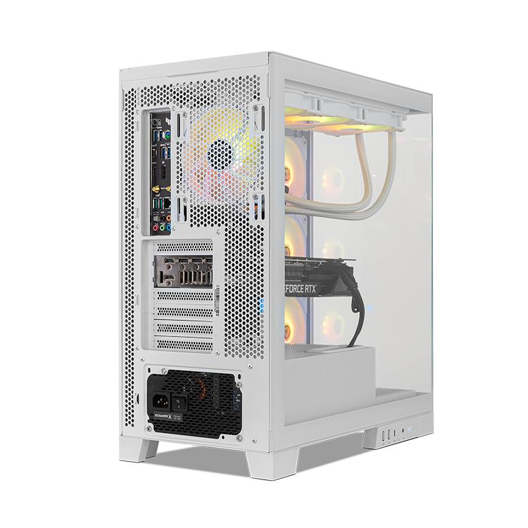 NXHUMMERGLOCKWH - Caja NOX Ventana Frontal/Lateral de Cristal Templado ARGB 2xUSB-A 3.0 1xUSB-C 3.1 ATX mATX ITX Blanca (NXHUMMERGLOCKWH)