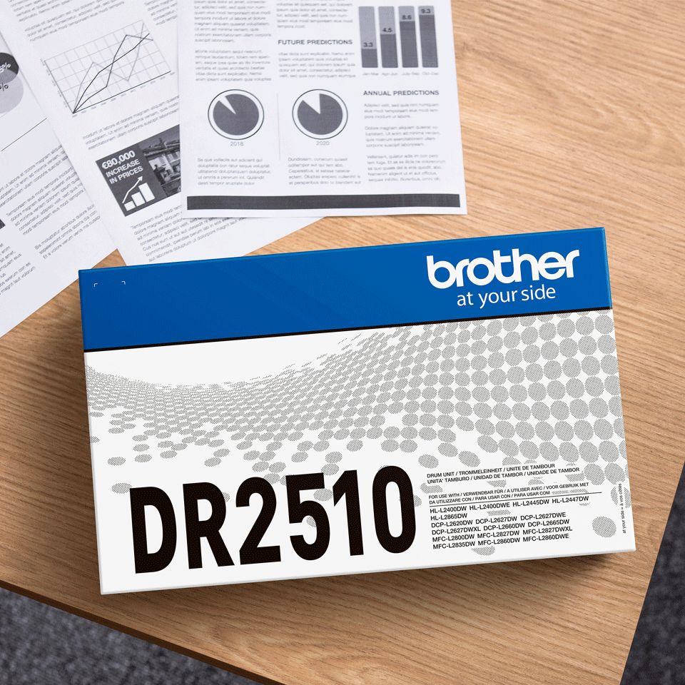 DR2510 - Tambor BROTHER para HL-L2445DW/HL-L2400DWE 15000 pginas (DR2510)