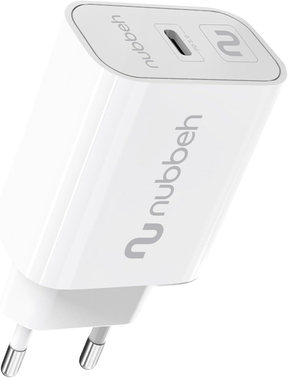NBWALLCHCW25 - Cargador de Pared NUBBEH Bhoot 1xUSB-C PD 3.0 25W Blanco (NBWALLCHCW25)