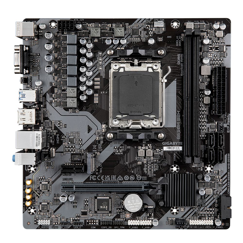B650M S2H G10 - Placa base GIGABYTE B650M S2H: (AM5) 2DDR5 M.2 SATA3 PCIe 4.0 VGA HDMI 2.1 DP 1.4 RJ45 PS/2 7.1 mATX Gigabit Ethernet