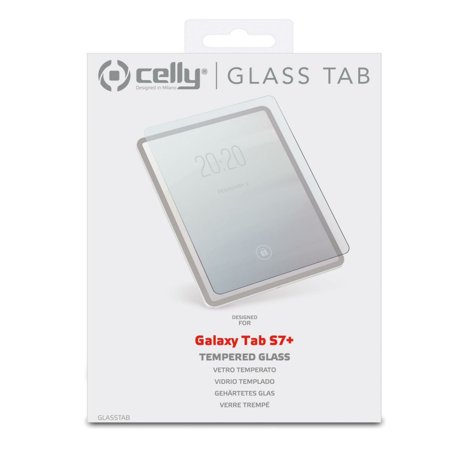 GLASSTAB05 - Protector de Pantalla CELLY para Samsung TAB S7+/S7 FE/S8+ (GLASSTAB05)