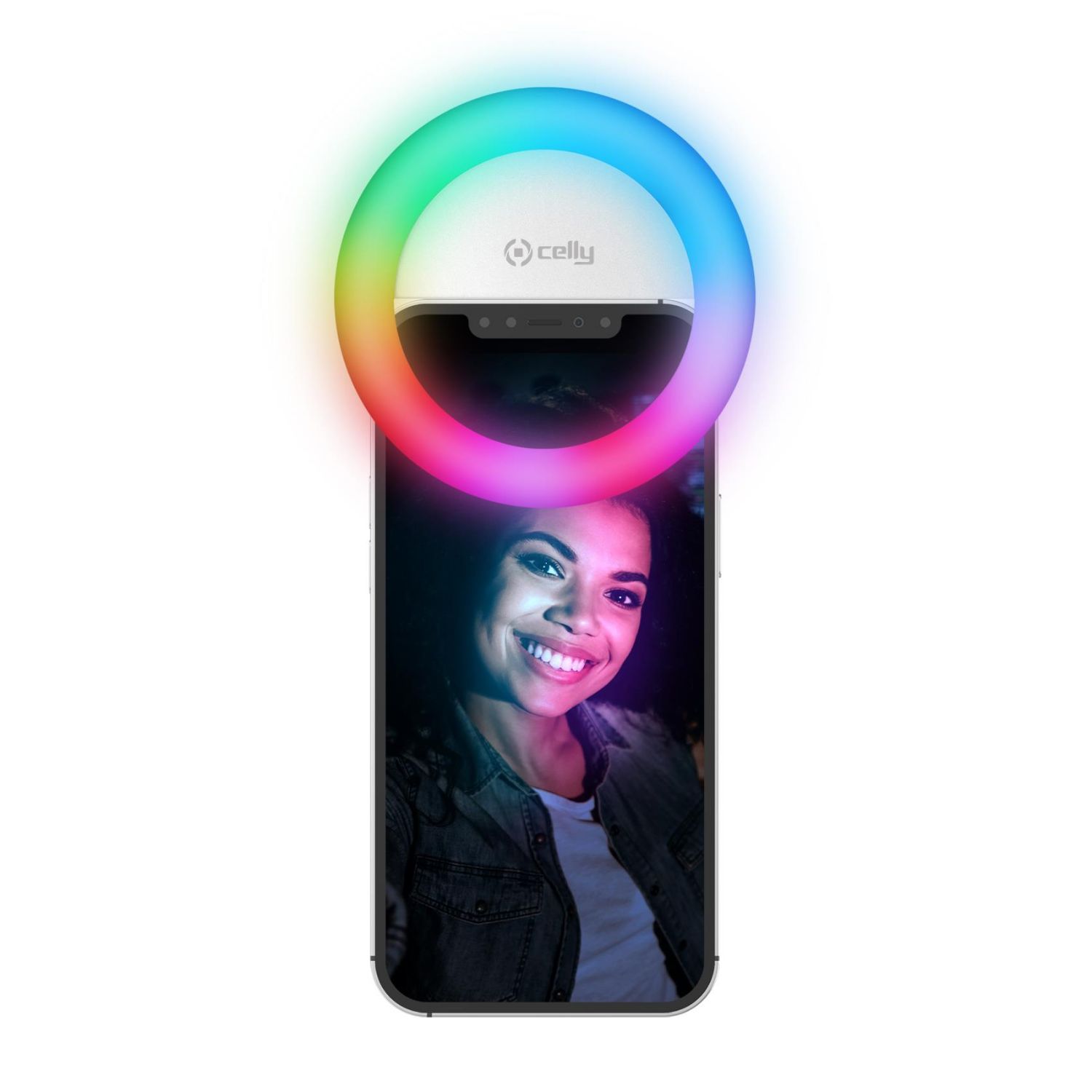 CLICKLIGHTRGBWH - Aro de Luz CELLY Universal Pocket RGB (CLICKLIGHTRGBWH)