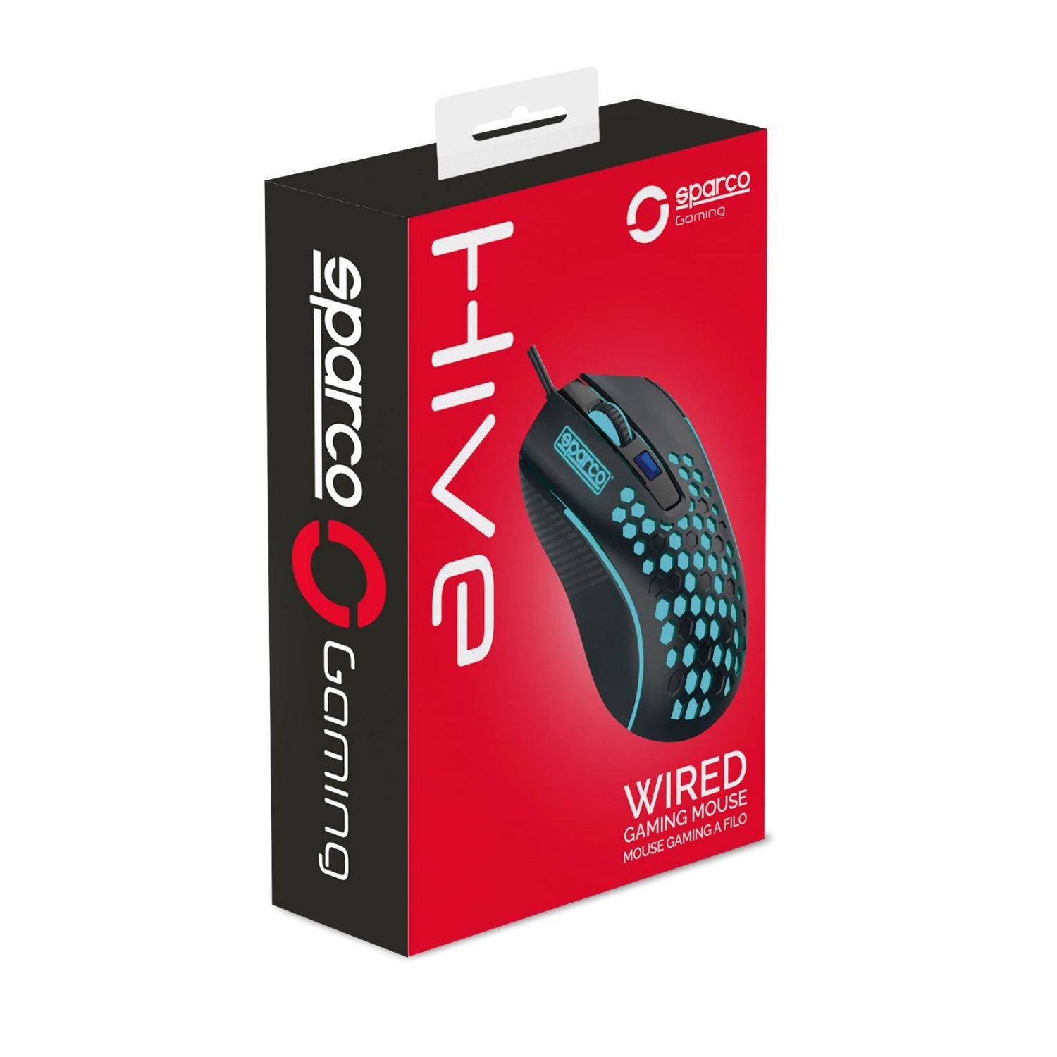 SPMOUSE - Ratn Gaming SPARCO Ergonmico ptico Silent Diestro RGB USB-A 3600dpi 7 Botones Cable 1.5m Negro/Turquesa (SPMOUSE)
