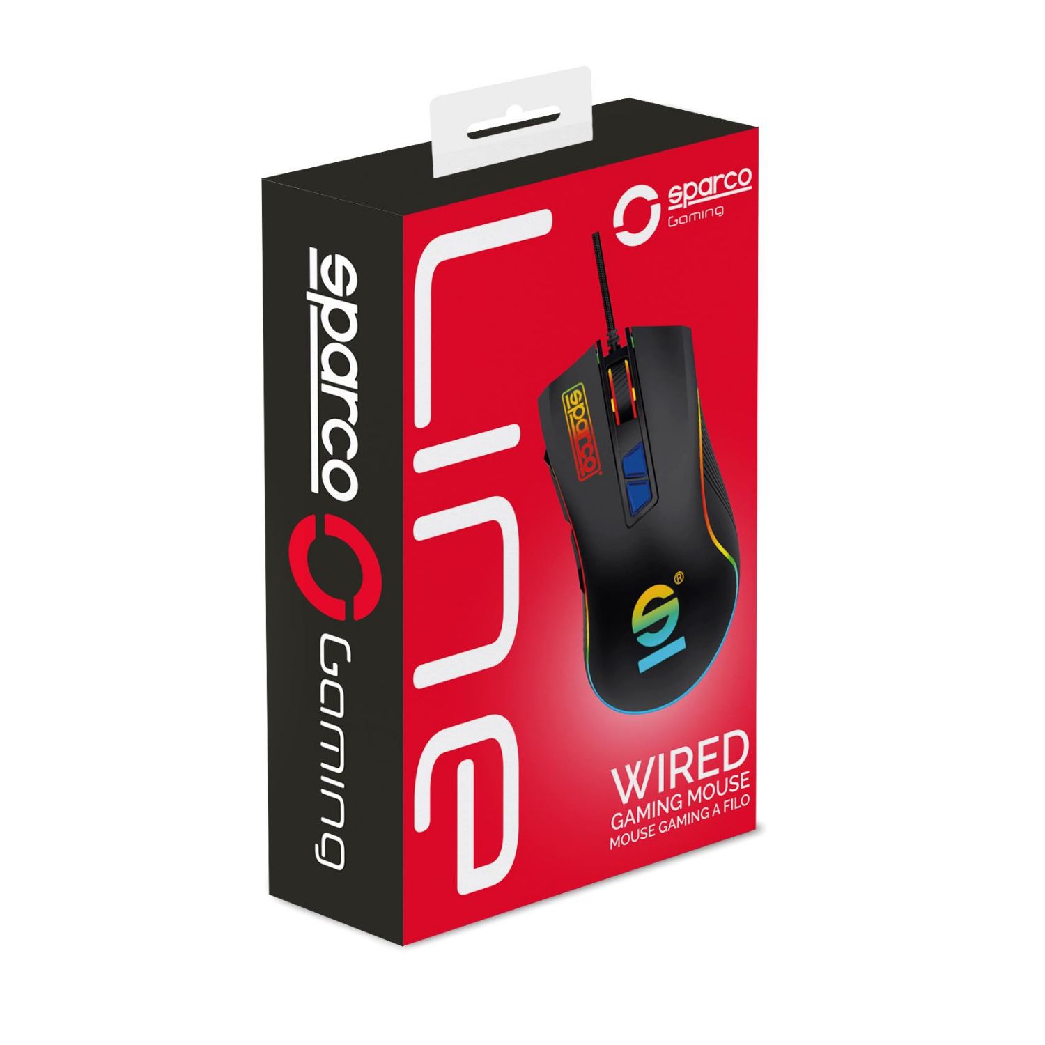 SPMOUSEPRO - Ratn Gaming SPARCO Ergonmico ptico Silent Diestro RGB USB-A 7200dpi 7 Botones Cable 1.5m Negro (SPMOUSEPRO)
