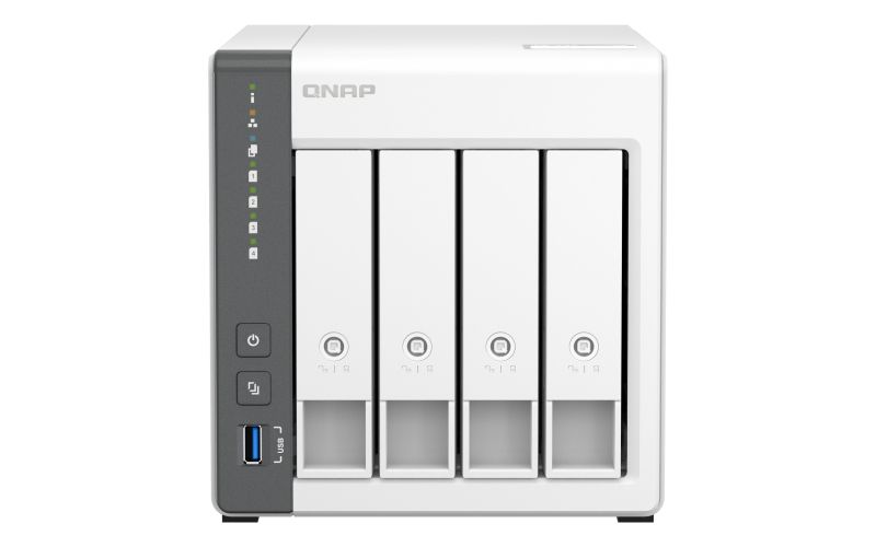 TS-433-4G - NAS QNAP A55 4Gb SATA 2xUSB 2.0 1xUSB-A 3.0 2xRJ45 4 Bah�as Ethernet Blanco (TS-433-4G)
