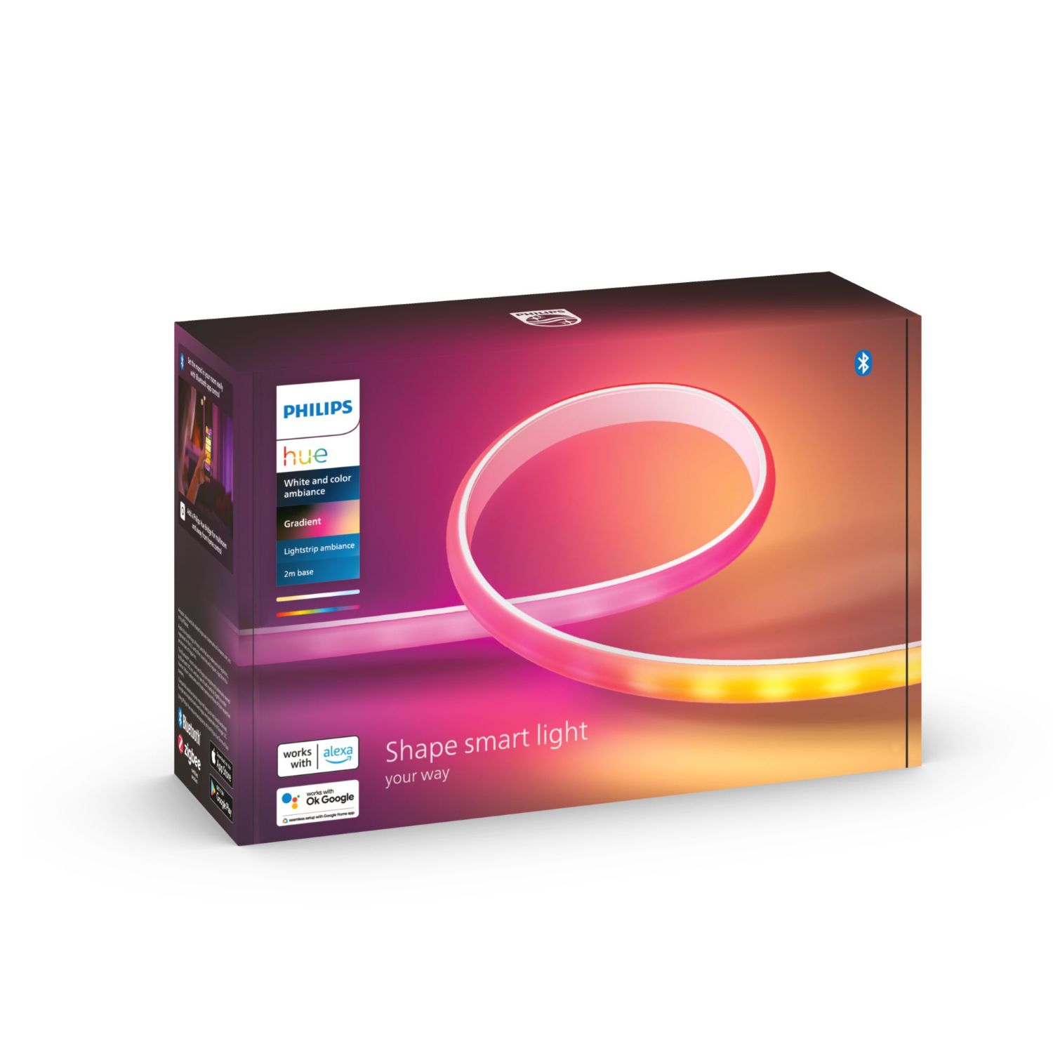929002994901 - Tira Inteligente Philips Hue Gradient Lightstrip LED RGB Color 20W IP20 Bluetooth/Zigbee 2m Blanca (929002994901)