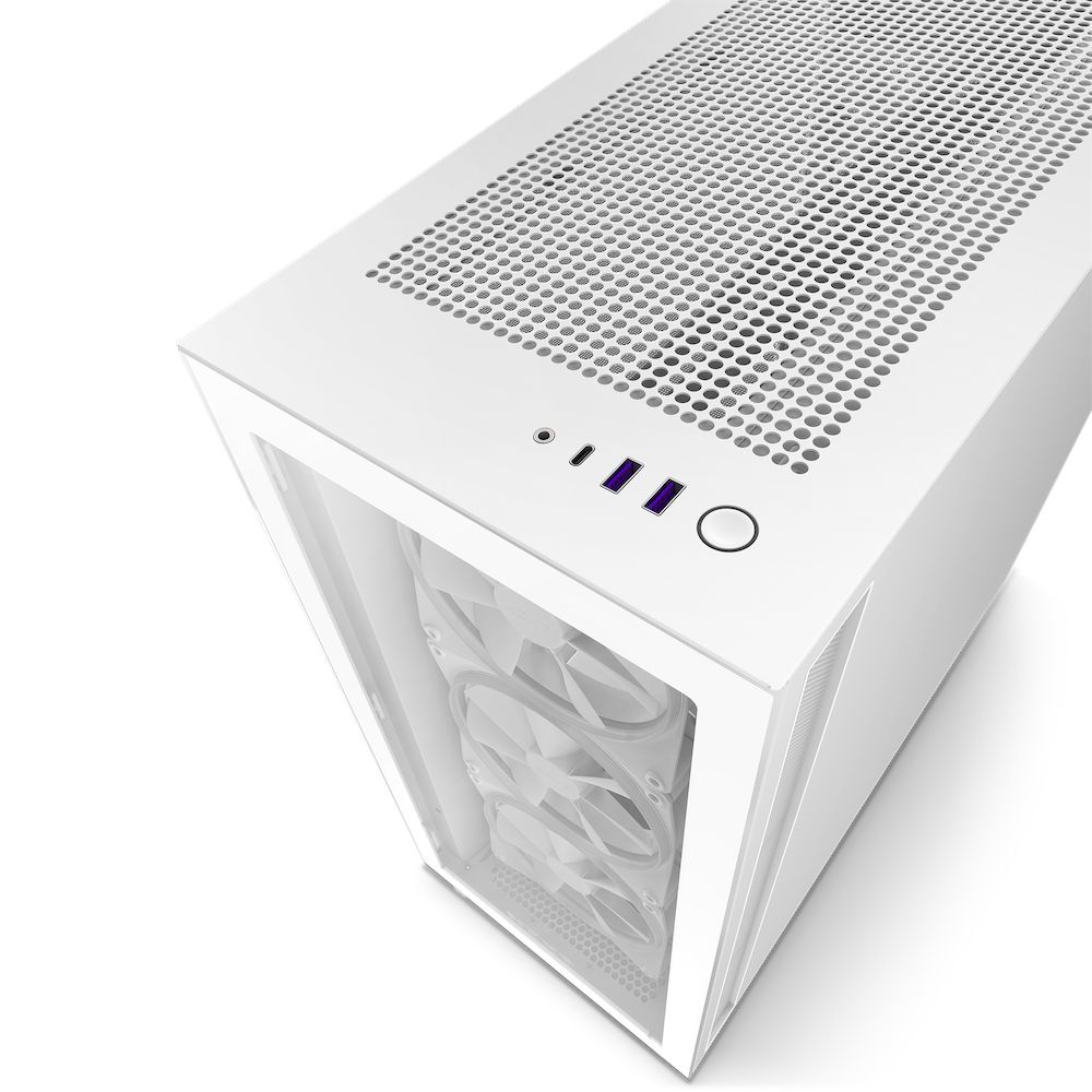 CM-H71EW-02 - Caja Gaming NZXT H7 Elite Ventana Lateral de Cristal Templado RGB 2xUSB-A 3.0 1xUSB-C 3.1 ATX mATX Mini-ITX Blanca (CM-H71EW-02)
