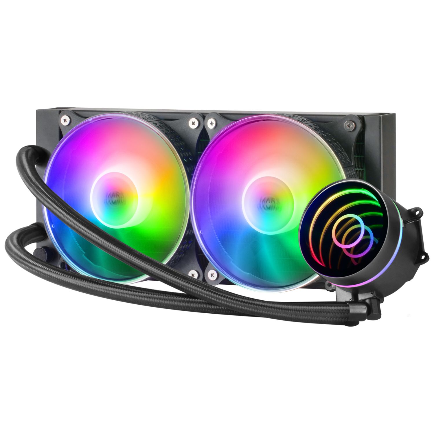 MLONE240 - Refrigeraci�n L�quida CPU Mars Gaming Multisocket 2x120mm 400W FRGB Efecto Espejo Infinito Negra (MLONE240)