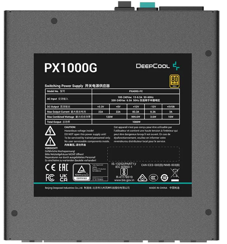 R-PXA00G-FC0B-EU - Fuente DEEPCOOL PX1000G 1000W 80+Gold ATX 3.0 (R-PXA00G-FC0B-EU)