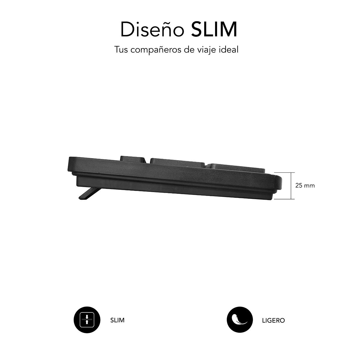 SUBKBC-0SSK50 - Teclado SUBBLIM Business Slim Ergonmico Multimedia Silencioso QWERTY 104 Teclas USB-A Cable 1.5m Negro (SUBKBC-0SSK50)