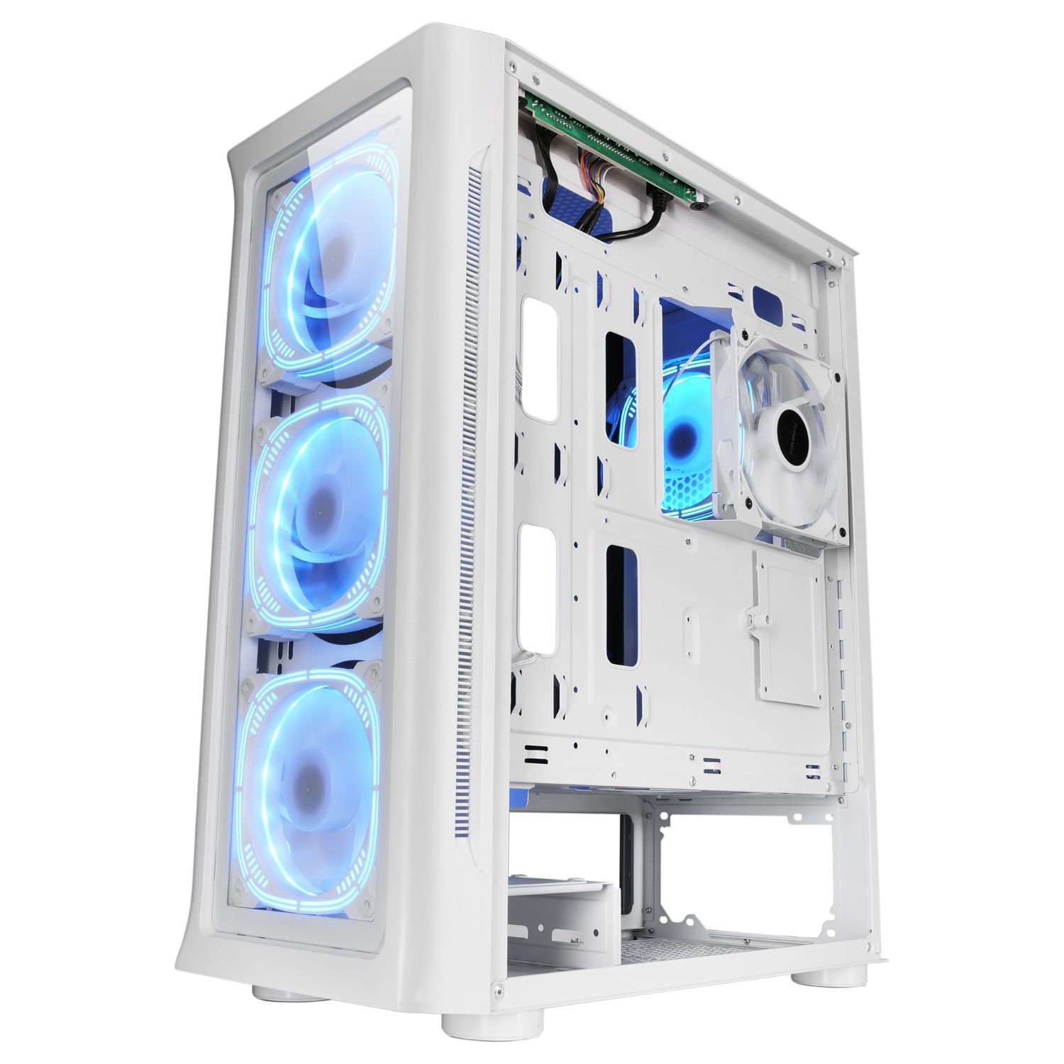 MCNEOW - Caja Mars Gaming Ventana Lateral de Cristal Templado ARGB 2xUSB 2.0 1xUSB-A 3.0 ATX EATX mATX Mini-ITX Blanca (MCNEOW)