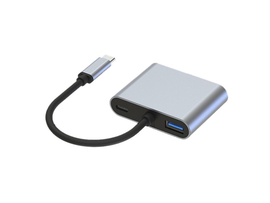 DONN16G - Adaptador CONCEPTRONIC 4 en 1 USB-C 3.0 a USB-A 3.0/USB-C PD 100W/HDMI/VGA Gris (DONN16G)