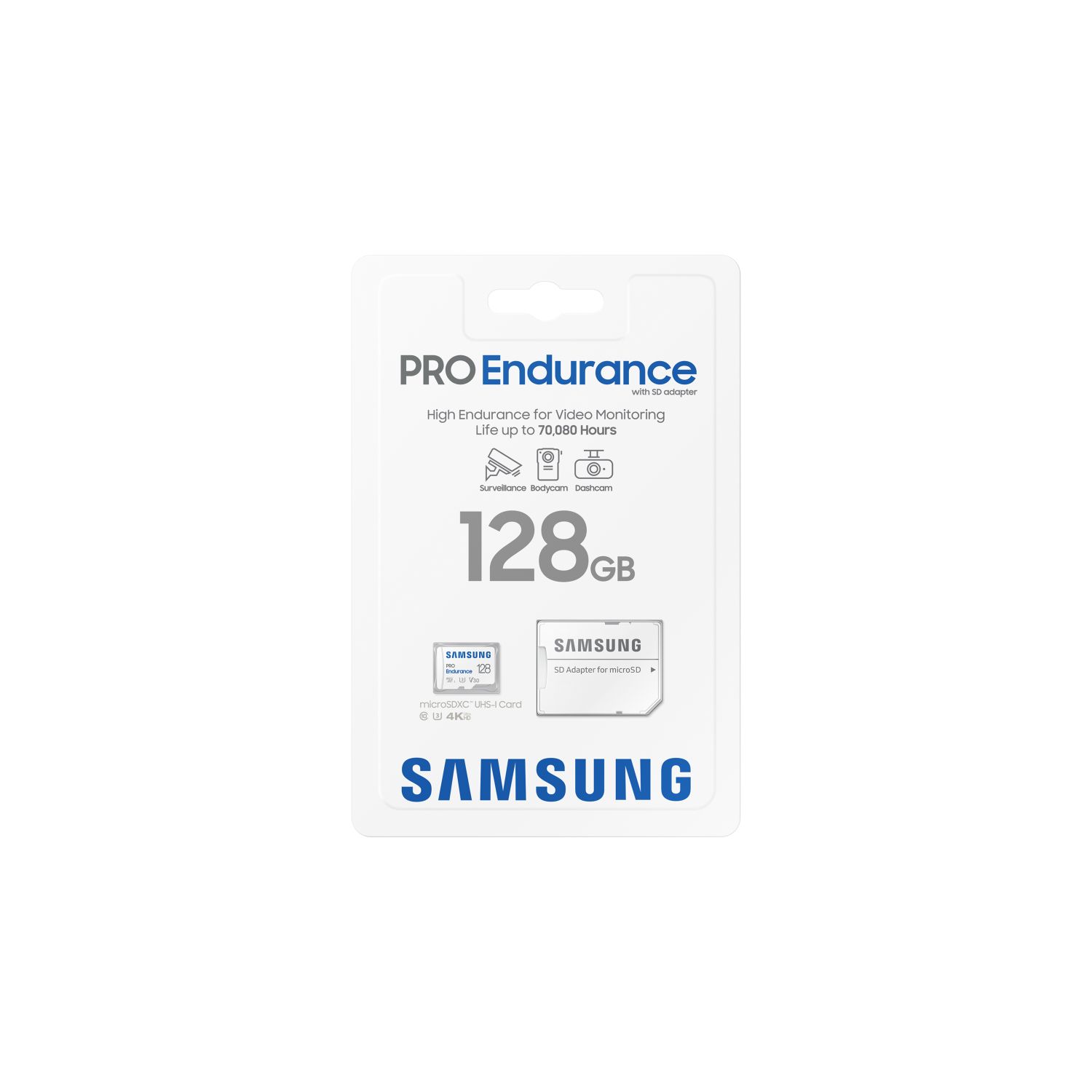 MB-MJ128KA/EU - Tarjeta Memoria Samsung Micro SDXC Pro Endurance 128Gb Clase 10 UHS-I Class 1 (U1) V30 Lectura 100 Mb/s Escritura 40 Mb/s Blanco (MB-MJ128KA/EU)