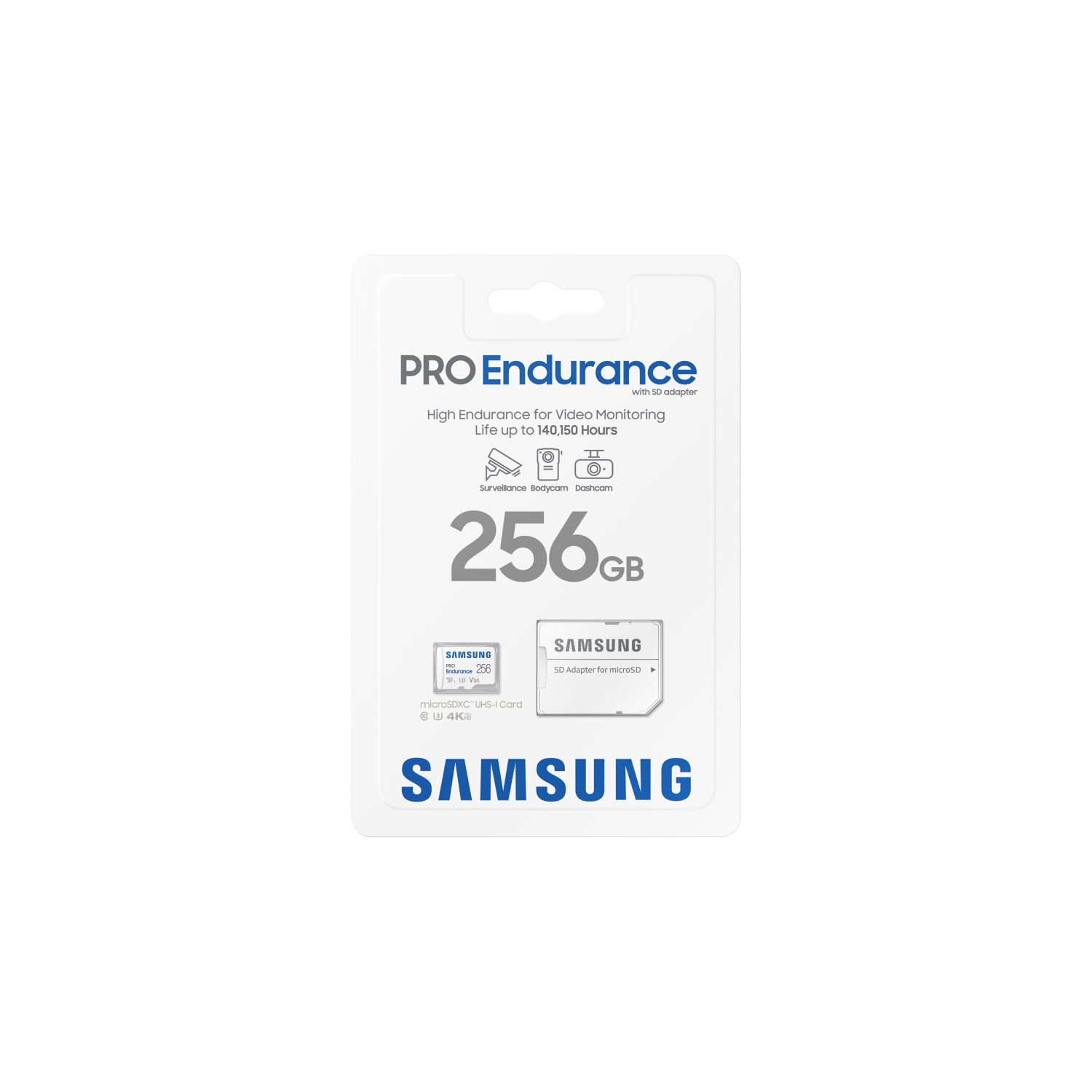 MB-MJ256KA/EU - Tarjeta Memoria Samsung Micro SDXC Pro Endurance 256Gb Clase 10 UHS-I Class 1 (U1) V30 Lectura 100 Mb/s Escritura 40Mb/s Blanco (MB-MJ256KA/EU)