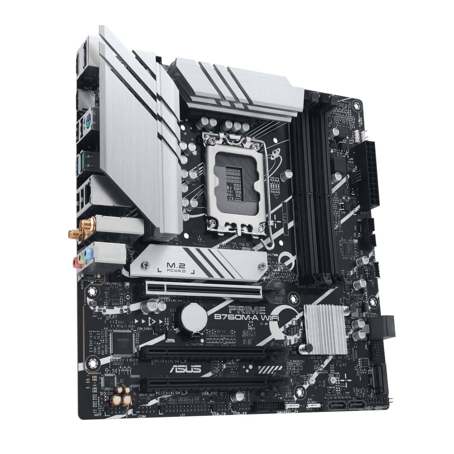 90MB1EL0-M1EAY0 - ASUS PRIME B760M-A WIFI: (1700) 4DDR5 SATA3 M.2 USB 2.0 USB-A 3.1 HDMI DP RJ45 PS/2 7.1 mATX WiFi 6E Bluetooth 5.2 Gigabit Ethernet 2.5