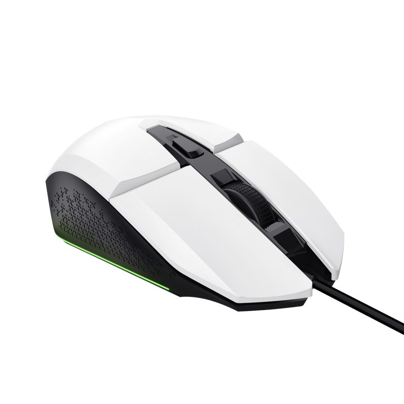 24485 - Ratn Gaming Trust GXT 109W FELOX ptico Diestro RGB USB-A Cable 1.5m 6400dpi 6 Botones Negro/Blanco (24485)
