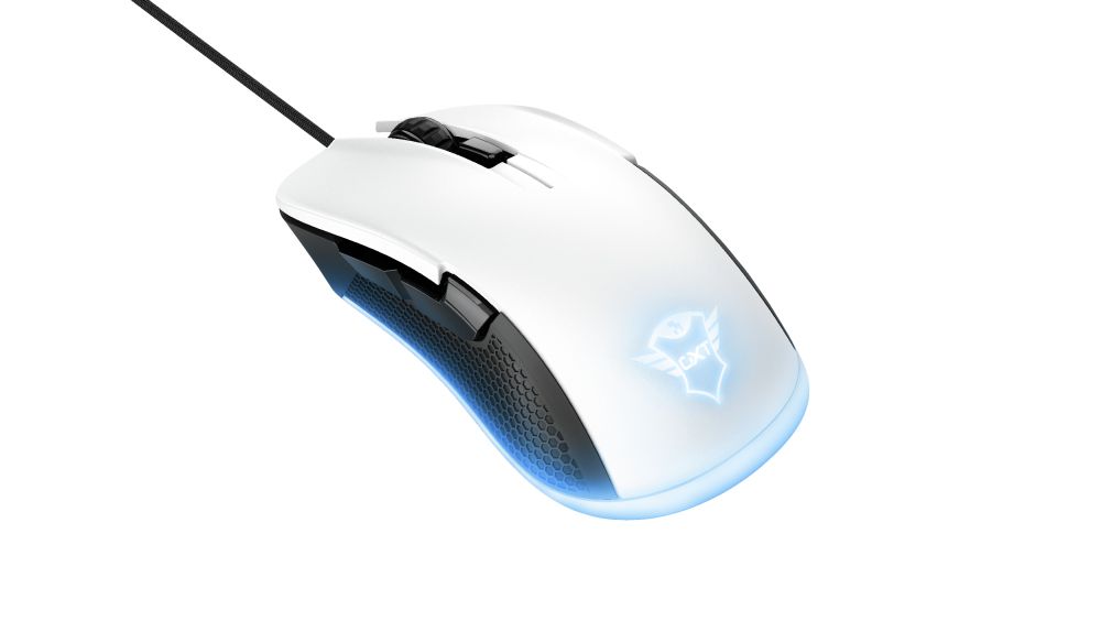 25066 - Ratn Gaming Trust GXT 922W YBAR ptico Diestro RGB USB-A Cable 2.1m 7200dpi 6 Botones Negro/Blanco (25066)
