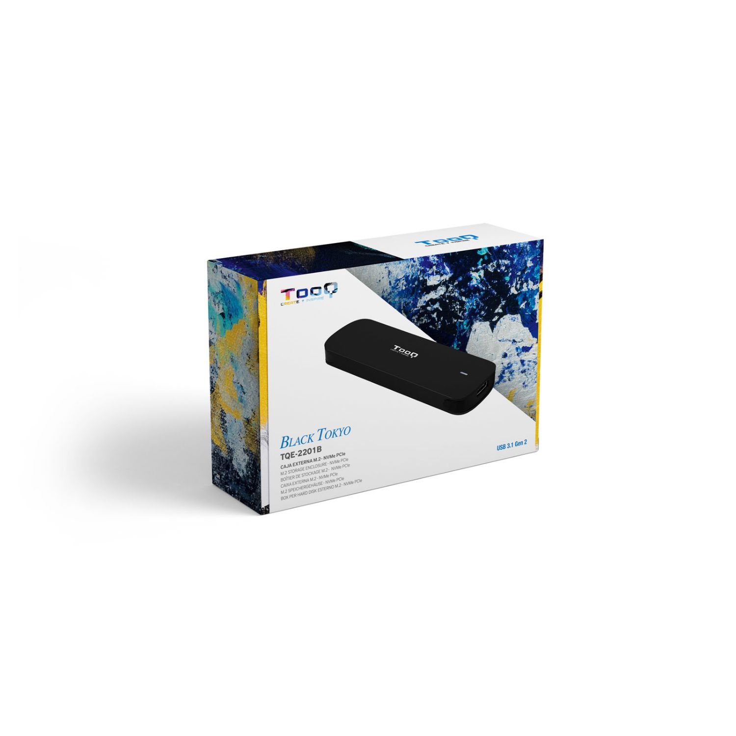 TQE-2201B - Caja TooQ SSD M.2/NVMe/PCIe USB-C 3.1 Negra (TQE-2201B)