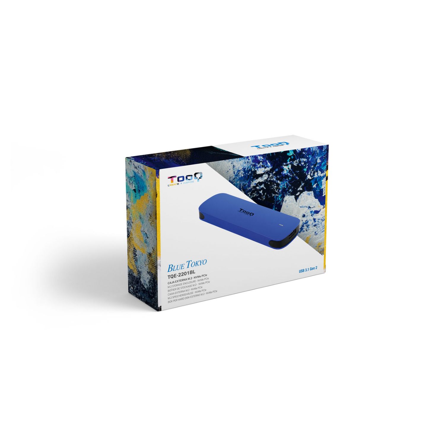 TQE-2201BL - Caja TooQ SSD M.2/NVMe/PCIe USB-C 3.1 Azul (TQE-2201BL)