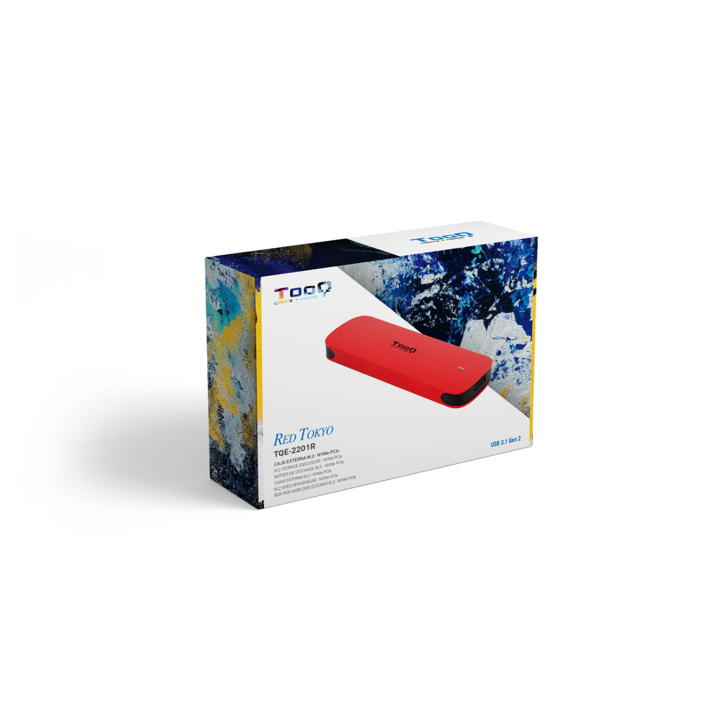 TQE-2201R - Caja TooQ SSD M.2/NVMe/PCIe USB-C 3.1 Roja (TQE-2201R)