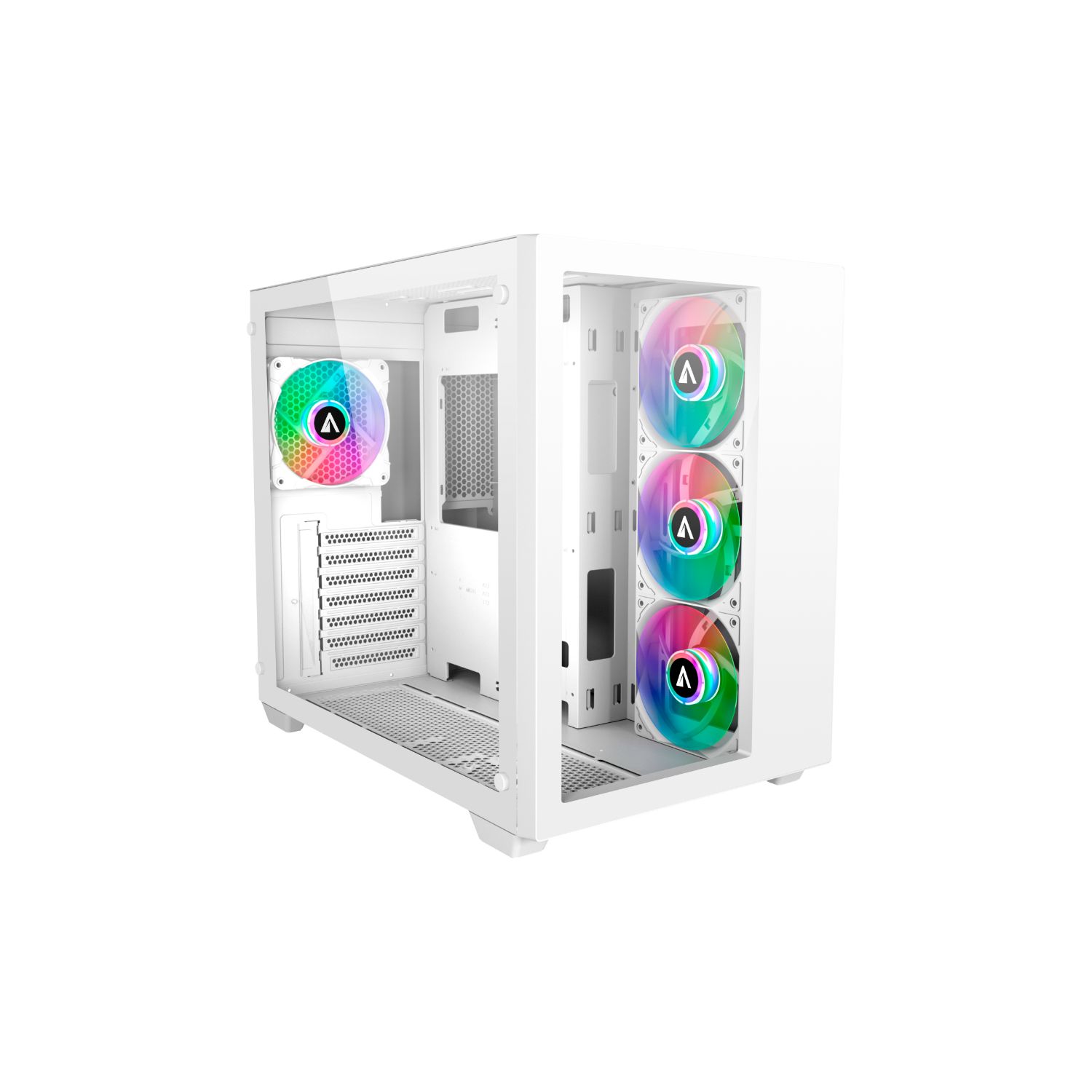 AB128513 - Caja Gaming Abysm Danube Sava 285 BX203 Ventana Lateral de Cristal Templado ARGB 2xUSB-A 3.0 1xUSB-C 3.1 ATX mATX ITX Blanca (AB128513)