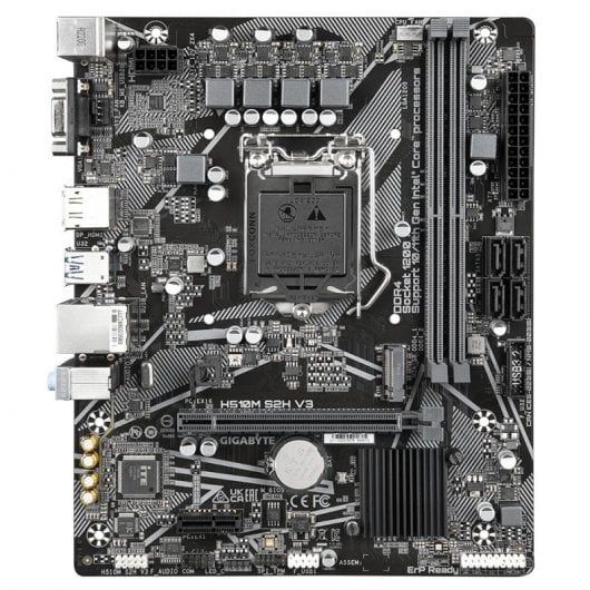 H510M S2H V3 G10 - Placa base GIGABYTE H510M S2H V3:(1200) 2DDR4 SATA3 PCIe 3.0 M.2 USB 2.0 USB-A 3.0 HDMI VGA DP RJ45 PS/2 HDCP 7.1 mATX Gigabit Ethernet