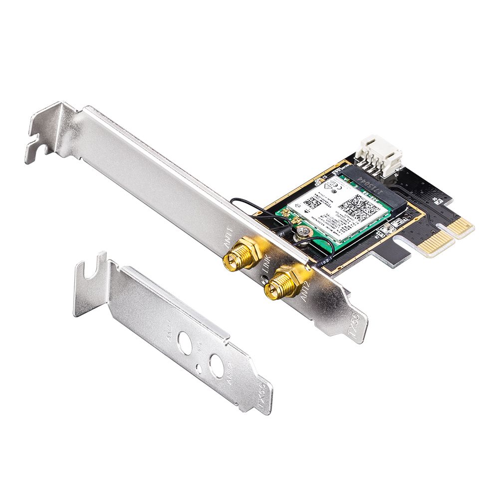 WE3000 - Adaptador CUDY AX5400 WiFi 6E TriBand Bluetooth PCIe WLAN 2 Antenas Desmontables 5dBi PC Negro (WE3000)